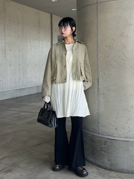 「KBF（ケイビーエフ）のアイテム（ジャケット/アウター）」を使った、mizukiさん（レディース・159cm）の春コーディネート