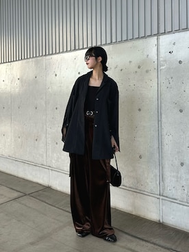 「アイテム（タンクトップ）」を使った、mizukiさん（レディース・159cm）の秋コーディネート