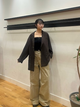 「FORK&SPOON（フォークアンドスプーン）のFORK&SPOON　フレンチドリルピグメントチノパンツ（その他パンツ）」を使った、mizukiさん（レディース・159cm）の秋コーディネート