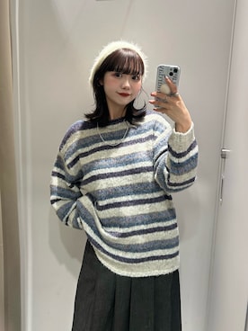 「アイテム（帽子）」を使った、mizukiさん（レディース・159cm）の秋コーディネート