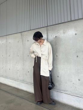 「アイテム（ヘアゴム）」を使った、mizukiさん（レディース・159cm）の秋コーディネート