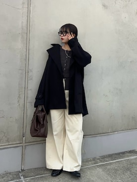 「アイテム（ボストンバッグ）」を使った、mizukiさん（レディース・159cm）の秋コーディネート