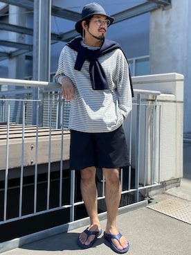 「SHURON（シュロン）のアイテム」を使った、菅原 大翔さん（メンズ・173cm）の夏コーディネート