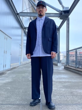 「SHURON（シュロン）のアイテム」を使った、菅原 大翔さん（メンズ・173cm）の春コーディネート