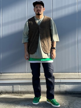 「ABU GARCIA（アブ・ガルシア）のアイテム（帽子）」を使った、菅原 大翔さん（メンズ・173cm）の夏コーディネート