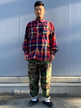 「ロールアップ」｜「アイテム（その他シューズ）」を使った、菅原 大翔さん（メンズ・173cm）の春コーディネート