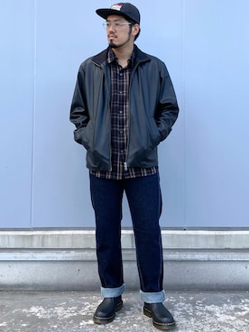 「ABU GARCIA（アブ・ガルシア）のアイテム（帽子）」を使った、菅原 大翔さん（メンズ・173cm）の秋コーディネート