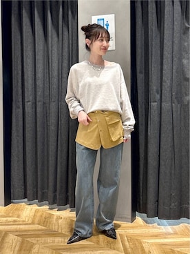 「JEANASIS（ジーナシス）のアイテム（パンプス）」を使った、mireiさん（レディース・159cm）の秋コーディネート