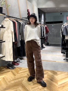 「JEANASIS（ジーナシス）のアイテム（ハット）」を使った、mireiさん（レディース・159cm）の秋コーディネート