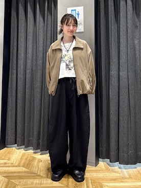 「JEANASIS（ジーナシス）のアイテム（ブルゾン）」を使った、mireiさん（レディース・159cm）の春コーディネート