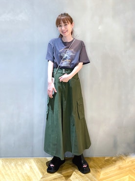 「JEANASIS（ジーナシス）のアイテム（スリッポン）」を使った、mireiさん（レディース・158cm）の夏コーディネート