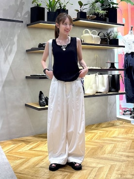 「ベーシック/シンプル」｜「アイテム（アクセサリー）」を使った、mireiさん（レディース・159cm）の夏コーディネート