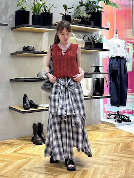 「ベーシック/シンプル」｜「アイテム（アクセサリー）」を使った、mireiさん（レディース・159cm）の夏コーディネート