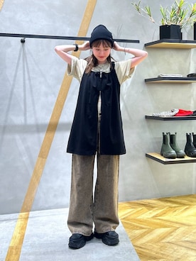 「JEANASIS（ジーナシス）のアイテム（ジャンパースカート）」を使った、mireiさん（レディース・159cm）の夏コーディネート