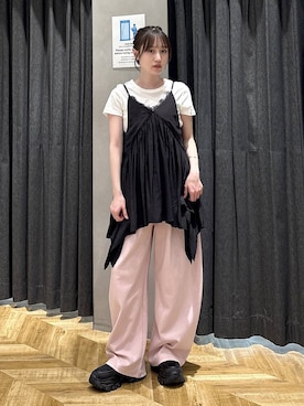 「JEANASIS（ジーナシス）のアイテム（パンツ）」を使った、mireiさん（レディース・159cm）の春コーディネート