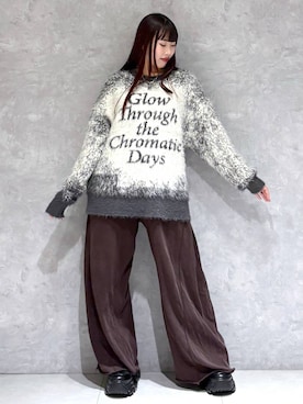 「PAGEBOY（ページボーイ）のサイドタックルーズウラケパンツ/イージーパンツ【4color・2size】（スウェットパンツ）」を使った、りりりさん（レディース・157cm）の秋コーディネート