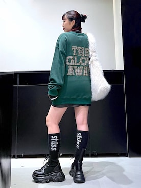 「バッグ」｜「アイテム（ハンチング/ベレー帽）」を使った、りりりさん（レディース・157cm）の秋コーディネート