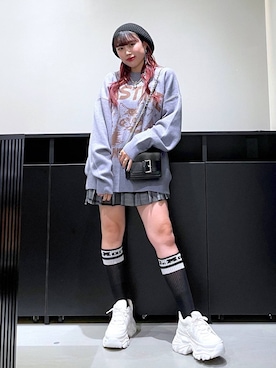 「バッグ」｜「アイテム（ハンチング/ベレー帽）」を使った、りりりさん（レディース・157cm）の秋コーディネート