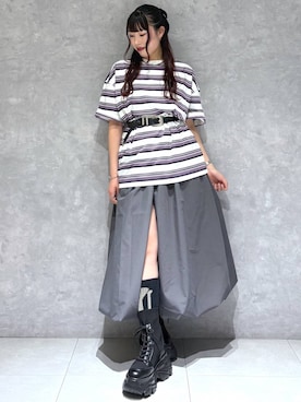 「PBLIM（ページボーイリム）のアイテム」を使った、りりりさん（レディース・157cm）の春コーディネート