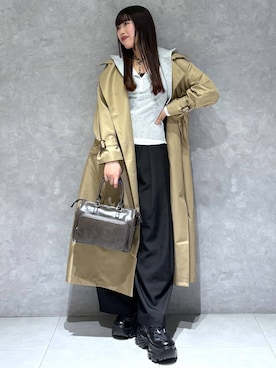 「PAGEBOY（ページボーイ）のプラットチャンキースニーカー（スニーカー、ブラック系）」を使った、りりりさん（レディース・157cm）の春コーディネート