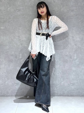 「PAGEBOY（ページボーイ）のアイテム」を使った、りりりさん（レディース・157cm）の春コーディネート