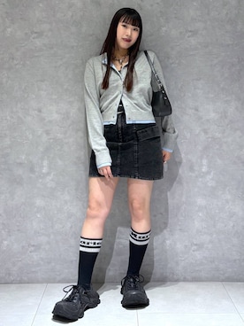 「PAGEBOY（ページボーイ）のベルトハンドBAG（ハンドバッグ、ブラック系）」を使った、りりりさん（レディース・157cm）の春コーディネート