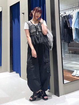 「PBLIM（ページボーイリム）のアイテム（バックパック/リュック）」を使った、りりりさん（レディース・157cm）の春コーディネート