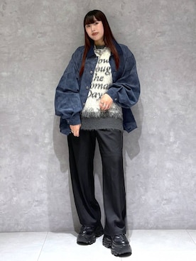 「PBLIM（ページボーイリム）の《UNISEX》ソフトスウェードブルゾン（ブルゾン）」を使った、りりりさん（レディース・157cm）の秋コーディネート