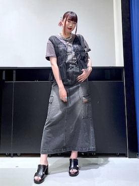 「PBLIM（ページボーイリム）のアイテム（スカート）」を使った、りりりさん（レディース・157cm）の夏コーディネート