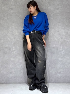 「PBLIM（ページボーイリム）のアイテム（Tシャツ/カットソー）」を使った、りりりさん（レディース・157cm）の秋コーディネート