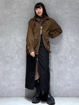 「PAGEBOY（ページボーイ）のアイテム（ブルゾン）」を使った、りりりさん（レディース・157cm）の秋コーディネート