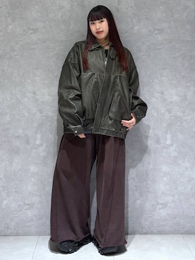 「PBLIM（ページボーイリム）のアイテム（ジャケット/アウター）」を使った、りりりさん（レディース・157cm）の秋コーディネート