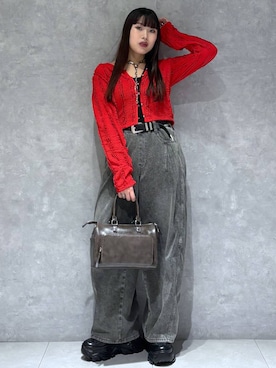 「PAGEBOY（ページボーイ）のプラットチャンキースニーカー（スニーカー、ブラック系）」を使った、りりりさん（レディース・157cm）の春コーディネート