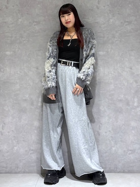 「PAGEBOY（ページボーイ）のサイドタックルーズウラケパンツ/イージーパンツ【4color・2size】（スウェットパンツ）」を使った、りりりさん（レディース・157cm）の秋コーディネート