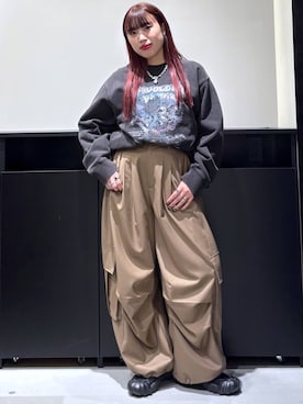 「Anui（アニュイ）のアイテム（スウェット）」を使った、りりりさん（レディース・157cm）の冬コーディネート