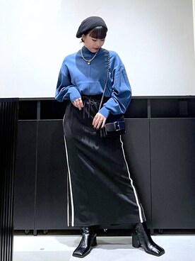 「バッグ」｜「アイテム（ハンチング/ベレー帽）」を使った、りりりさん（レディース・157cm）の秋コーディネート