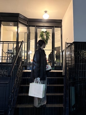 「アイテム（ライダースジャケット）」を使った、mysgri_さん（レディース・161cm）の冬コーディネート