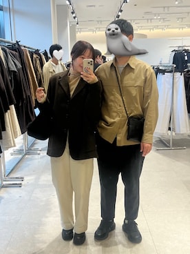 「H&M（エイチ・アンド・エム）のアイテム（ジャケット/アウター）」を使った、mysgri_さん（レディース・161cm）の秋コーディネート