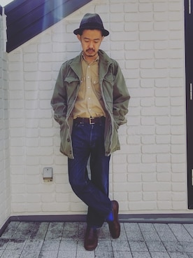 「Paraboot」｜「アイテム（ミリタリージャケット）」を使った、idubyouさん（メンズ・165cm）の春コーディネート