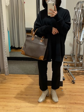 「SONA（ソナ）のアイテム（スラックス）」を使った、토시미さん（レディース・150cm）の冬コーディネート