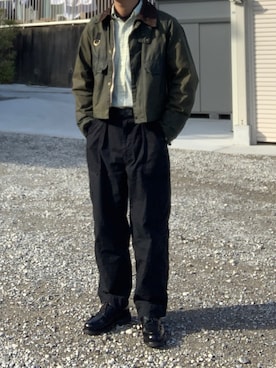 「アイテム（その他アウター、グリーン系）」を使った、2930さん（メンズ・172cm）の冬コーディネート