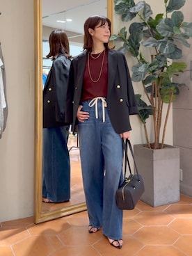 「アイテム（ニット/セーター）」を使った、yukaさん（レディース・170cm・40代）の夏コーディネート