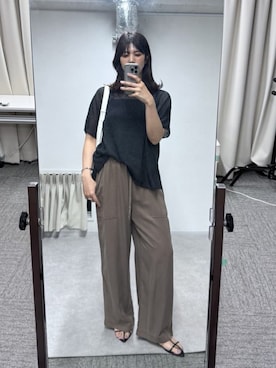 「アイテム（ボディバッグ/ウエストポーチ）」を使った、yukaさん（レディース・170cm・40代）の夏コーディネート