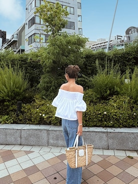 「LILY BROWN（リリーブラウン）のアイテム（かごバッグ）」を使った、marino🪸🫧さん（レディース・156cm）の夏コーディネート