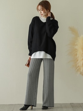 「La-gemme」｜「アイテム（パンツ）」を使った、SUGAR BISKETさん（レディース・163cm）の秋コーディネート