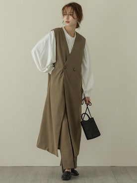 「La-gemme」｜「アイテム（その他アウター）」を使った、SUGAR BISKETさん（レディース・163cm）の秋コーディネート