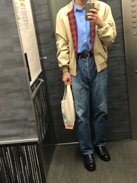 「アイテム（トートバッグ）」を使った、tatsunokoさん（メンズ・165cm）の秋コーディネート