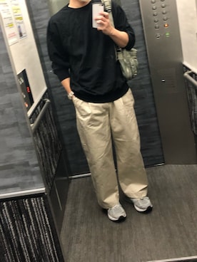 「united arrows」｜「アイテム（スウェット）」を使った、tatsunokoさん（メンズ・165cm）の秋コーディネート