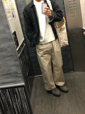 「united arrows」｜「アイテム（デニムジャケット）」を使った、tatsunokoさん（メンズ・165cm）の秋コーディネート