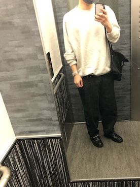 「united arrows」｜「アイテム（スウェット）」を使った、tatsunokoさん（メンズ・165cm）の秋コーディネート